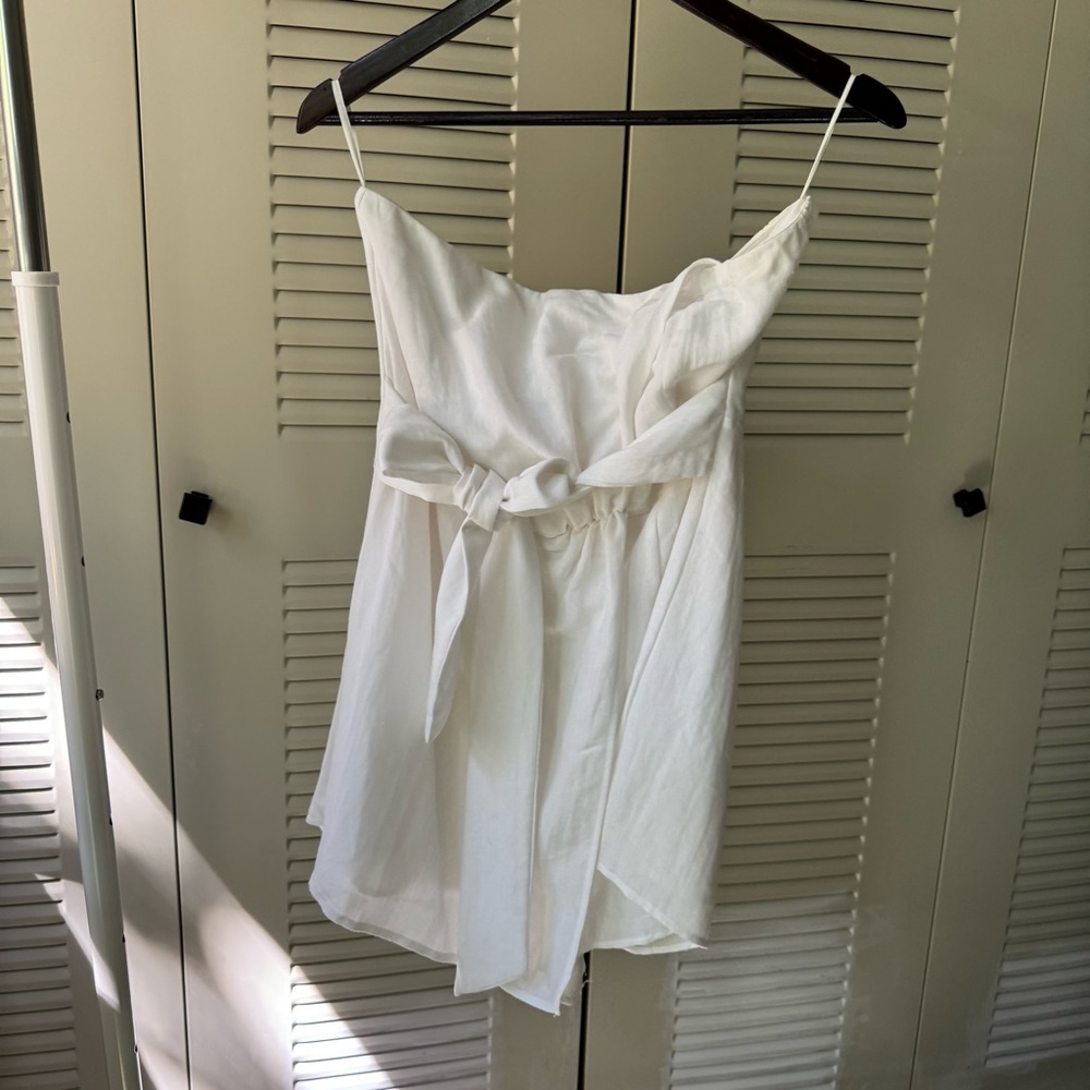 Cotton Candy LA White Strapless Dress w/ Shorts